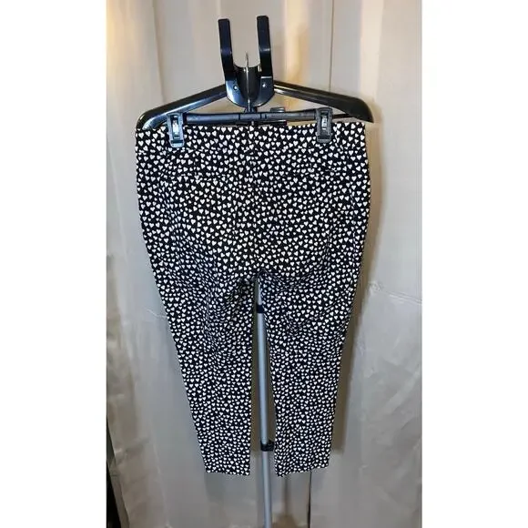J.Crew Mercantile Heart Print Ankle Pants Size 12 Side Zip Cropped - Picture 4 of 8